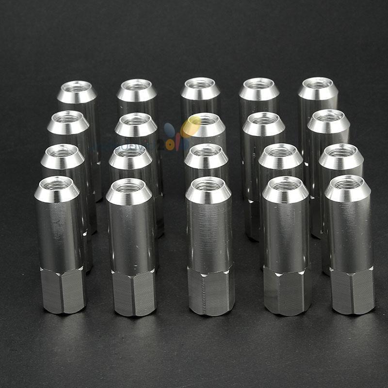 20pcs m12x1.5 60mm chrome aluminum extended tuner wheel lug nut for wheel rims