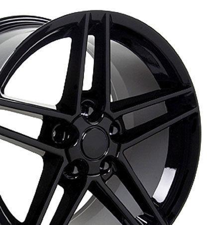 19" rim fits corvette c6 z06 wheel black 19 x 10