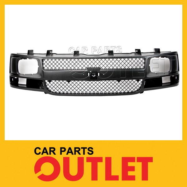 03-07 chevy express front grille gm1200538 matte black frame for sealed beam van