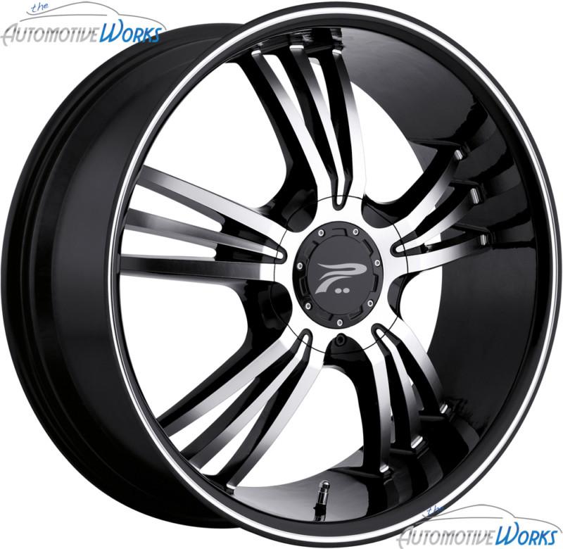 1 - 17x7.5 platinum 122 wolverine 5x110 5x115 +42mm machined black wheel rim 17"