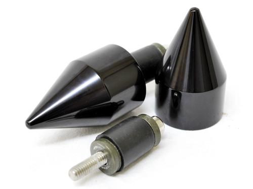 Black spike bar ends hand grip handlebar end caps for suzuki gsxr 1100 1989-1998