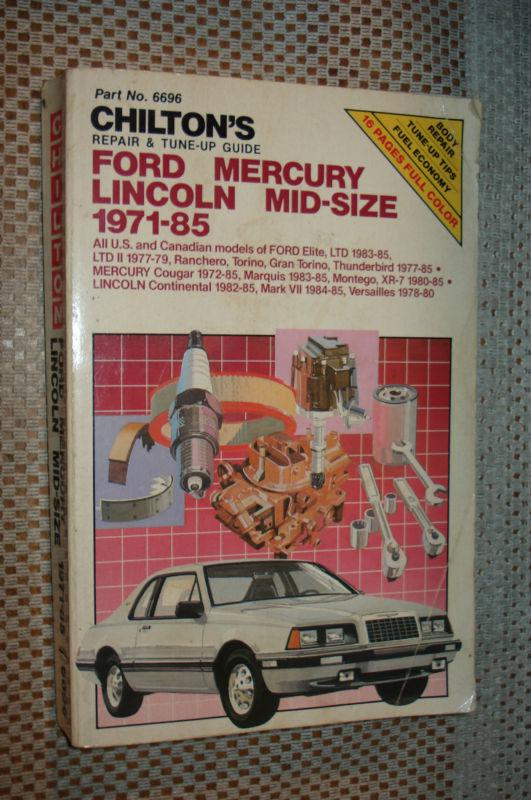 1971-1985 ford mercury lincoln shop manual service book t-bird cougar ranchero