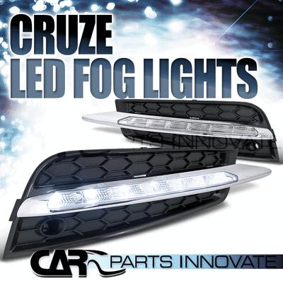 2011-2012 chevy cruze clear smd led drl fog bumper daytime running lights