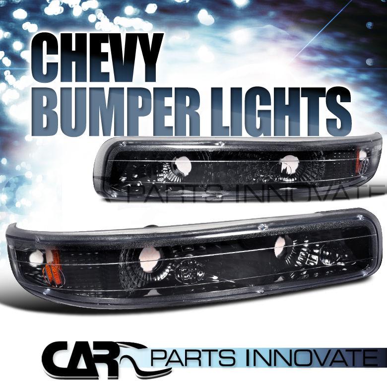 99-02 chevy silverado truck black amber signal bumper lights