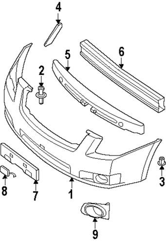 Nissan oem 62090et000 bumper-energy absorber