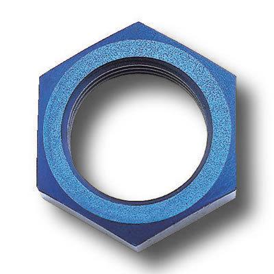 Russell 661900 fittings bulkhead nut -8 an aluminum blue anodized pair