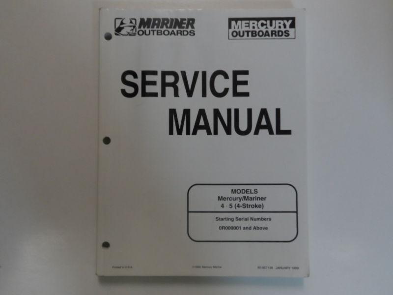 1999 mercury mariner outboards 4 5 4 str service manual 90-857138 water damaged