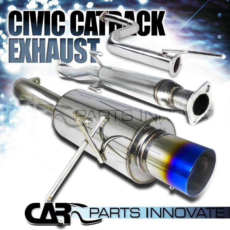 96-00 honda civic 3dr hatchback ss burnt tip catback exhaust muffler system