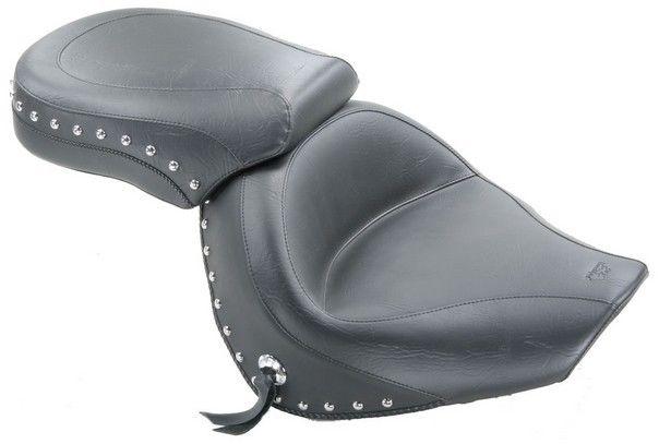 Mustang motorcycle 2 pc touring seat w/studs black suzuki c90/t 05-09