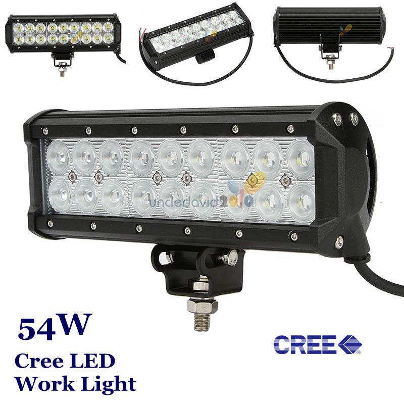 54w 9" cree led work light bar flood driving lamp for offroad suv atv pickup 4x4