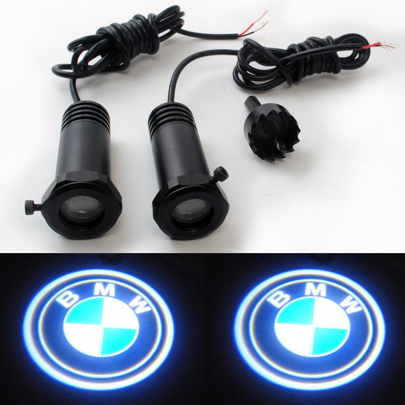 2x led car door laser projector shadow logo light cree bulb for bmw logo lamps