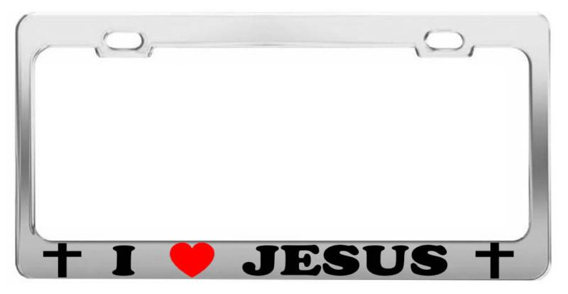 I love jesus #2 car accessories chrome steel tag license plate frame