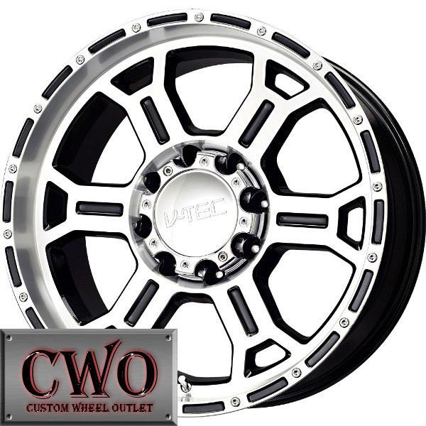 22 black v-tec raptor wheels rim 5x127 5 lug chevy gmc c1500 jeep wrangler astro
