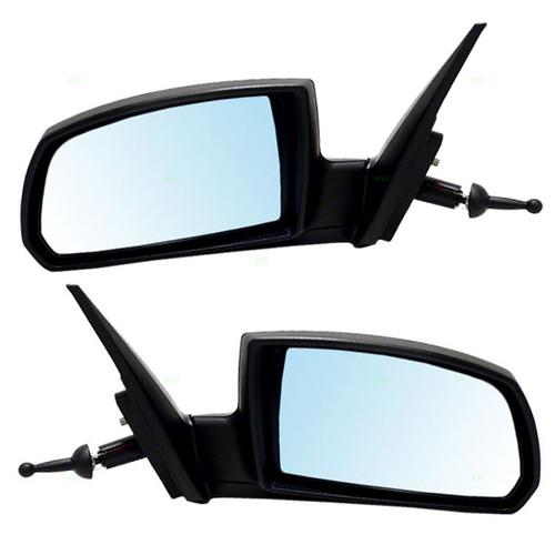 New pair set manual remote side view mirror with blue tint glass housing 10-11