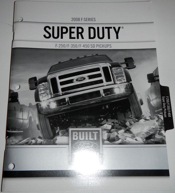 2008 ford f-series super duty f-250 f-350 f-450 sd pickups source book brochure 