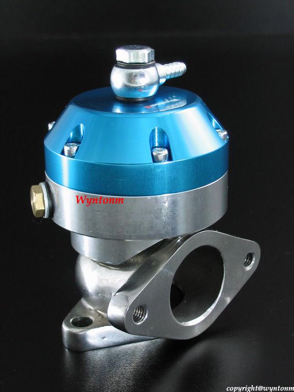 38mm turbo stainless steel sport compact wastegate dump valve  10 psi blue