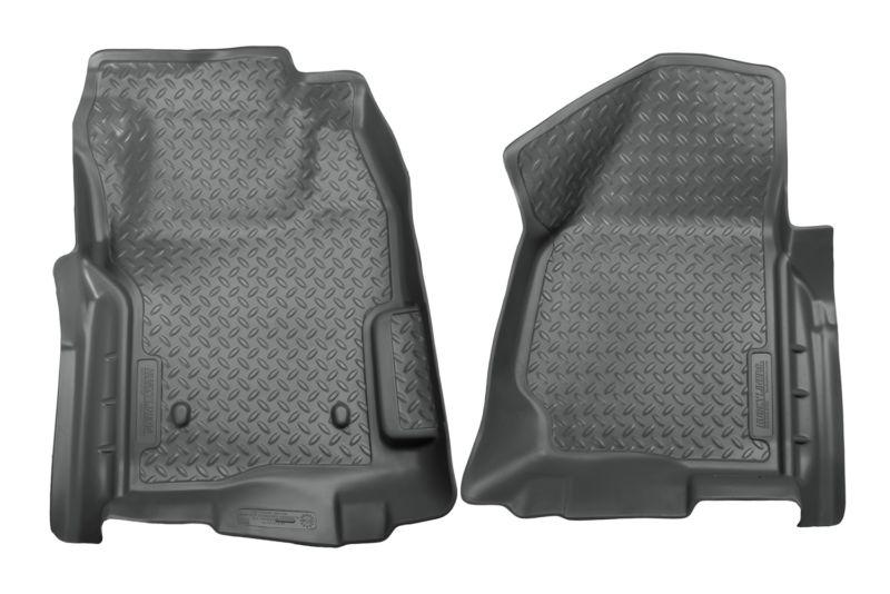 33872 husky liner floor mats front ford superduty grey 2011-2012