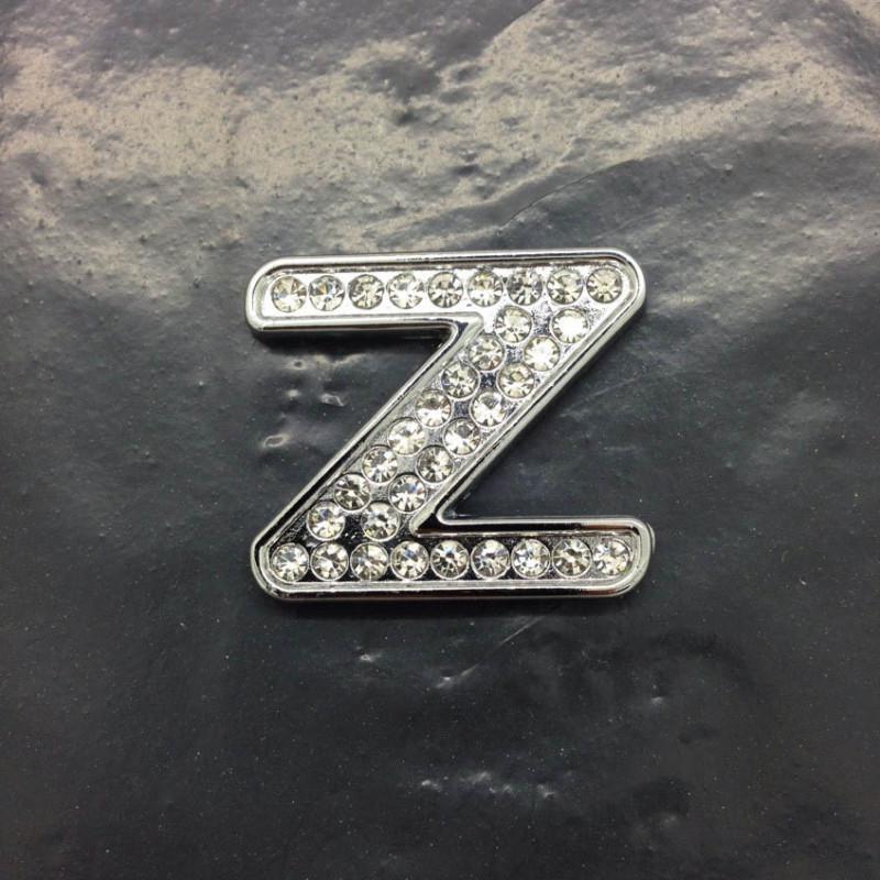 Luxury diy diamond 3d chrome letters number sticker decal decoration - letter z 