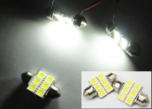 Festoon bulb 31mm 6 high power smd led light dome map trunk white de3022 de3175