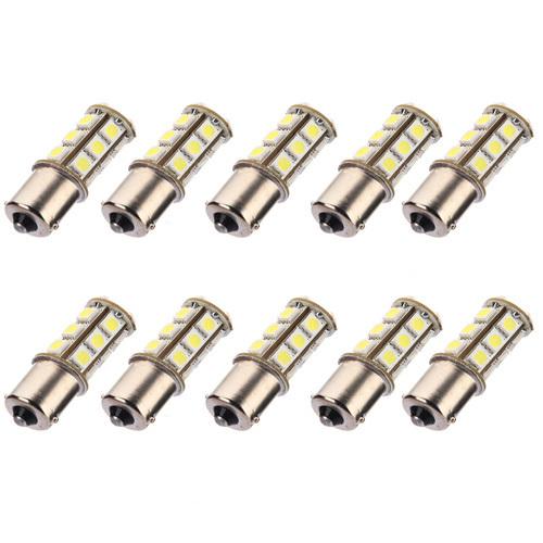 10x car pure white 1156 ba15s 18 smd 5050 led tail brake interior light bulb 12v