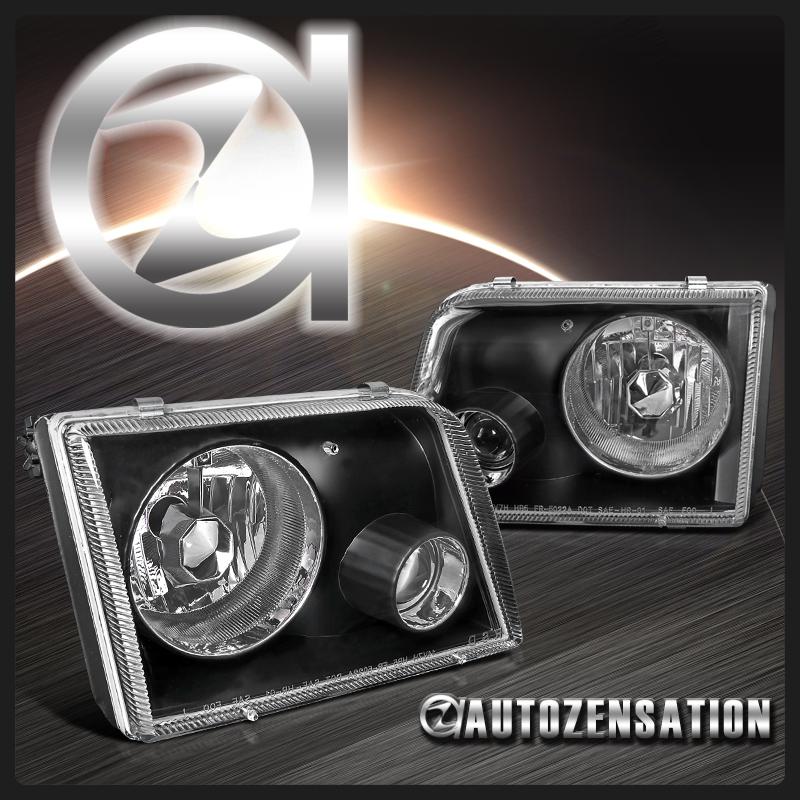 93-97 ford ranger black crystal projector headlights