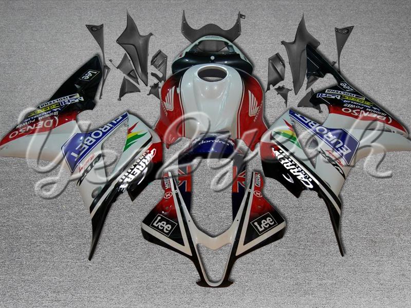 Injection molded fit 2007 2008 cbr600rr 07 08 eurobet white fairing zn1030