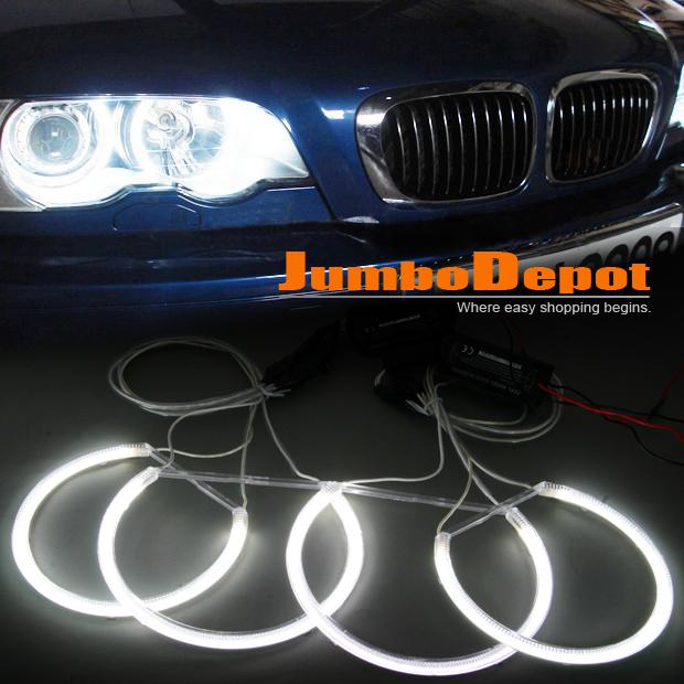 Super white ccfl headlight angel eyes for bmw e46 coupe sedan 1999 2000 01 02 03