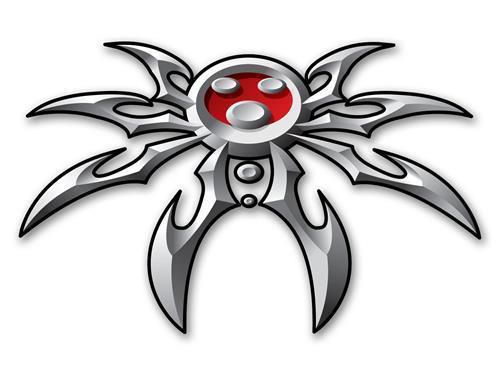 Poison spyder customs spyder logo hood decal in knife blade 51-46-011-kb