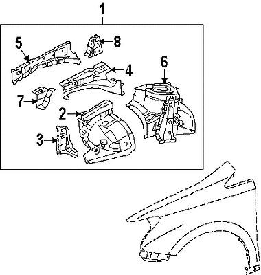 Lexus 5372612040 genuine oem factory original reinf bracket