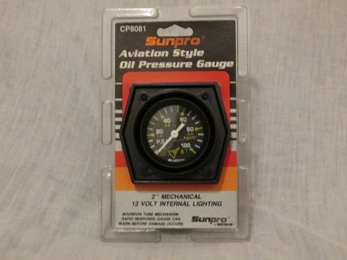 Sunpro aviation style oil pressure gauge cp8081