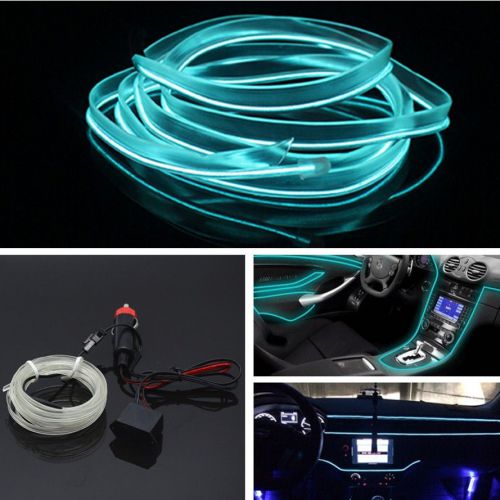 6.5ft ice blue el-wire car unique decor fluorescent strip neon lamp cold light