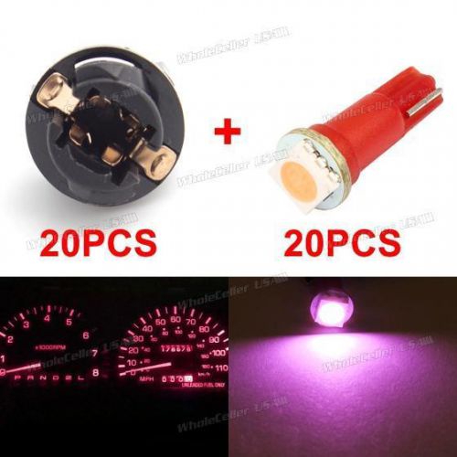 20x twist lock socket t5 pink panel cluster dash led bulb 73 74 for honda