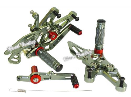 Cnc adjustable rearsets rear set footrest footpeg gray fit 2015-2016 bmw s1000rr