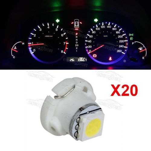 20pcs white a/c heater controls led t4.7 t5 neo wedge lamp bulb 12v 12mm