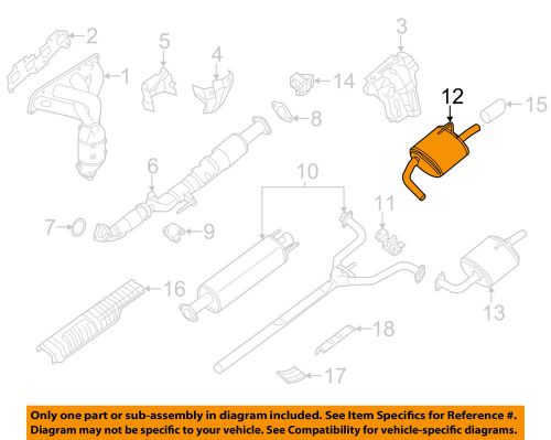 Nissan oem 2015 altima 2.5l-l4-exhaust muffler-rear right 201003ta1c