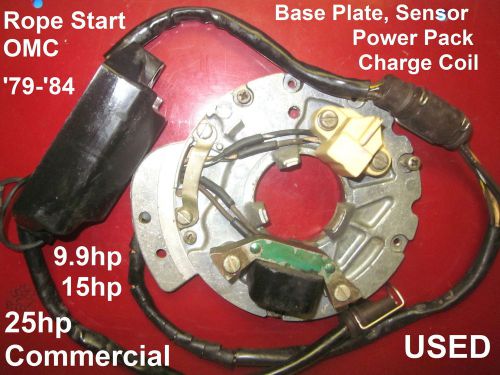Armature plate, chg. coil, p.pk. &amp; sensor -&#039;79-&#039;84 omc 9.9/15 &amp; 25hp commercial