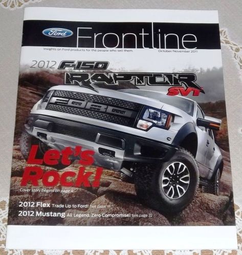 New 2012 ford mustang gt500 boss 302 f150 svt raptor dealer literature brochure!