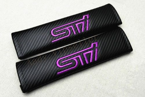 2pcs car sti vip carbon fiber embroidery seat belt cushion shoulder pads