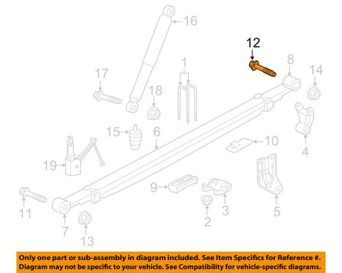 Gm oem rear suspension-shackle bolt 11588857