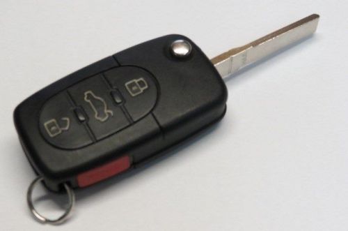 Audi keyless entry uncut flip key blade complete remote transmitter 4d0837231 m