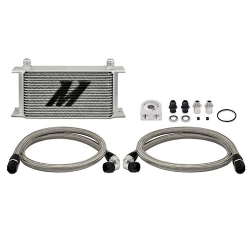 Mishimoto mmoc-ul 19 row aluminum universal oil cooler kit with braided lines