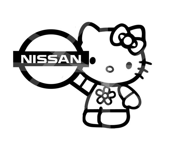 Hello kitty decal hello kitty nissan car decal hello kitty car window decal 