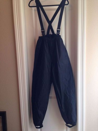 Pre-owned tour master elite rainsuit pants with suspenders, black, mens s 30-32&#034;