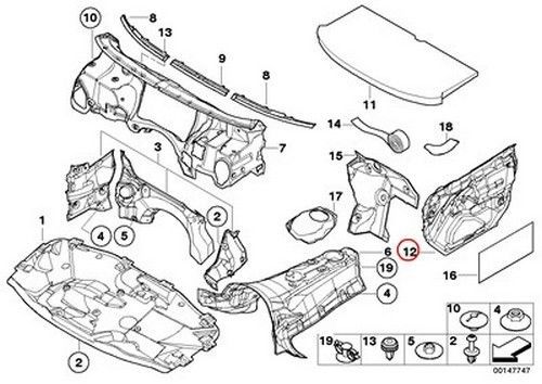 Bmw genuine sound insulating door front right e46