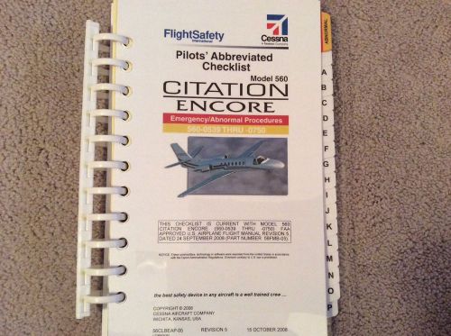 Flight safety abbreviated checklist citation encore emerg procedures- free ship
