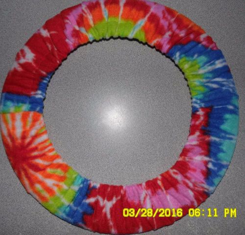 Steering wheel cover tye tie dye blue pink orange yellow retro hppie car suv