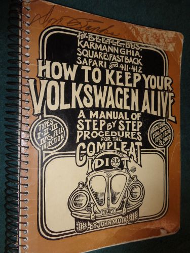 1969-1979 volkswagen beetle / bus repair book idiot&#039;s guide 70  71 72 73 77 78+