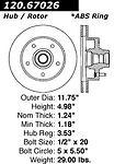 Centric parts 120.67026 front premium rotor