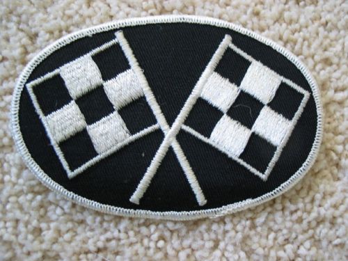 Vintage checkered flag racing car snowmobile motocross patch