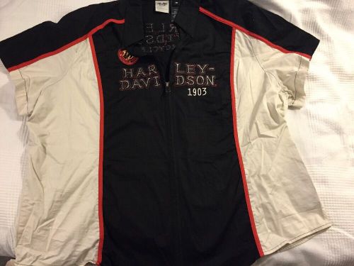 Harley davidson women&#039;s zip-up collared shirt size 3w